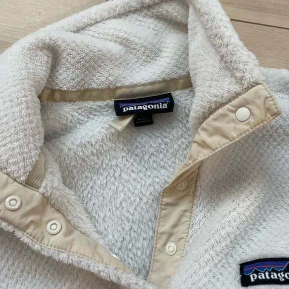 Patagonia Re-Tool Snap Fleece Cream / Off White Womens Medium - Picture 5 of 5